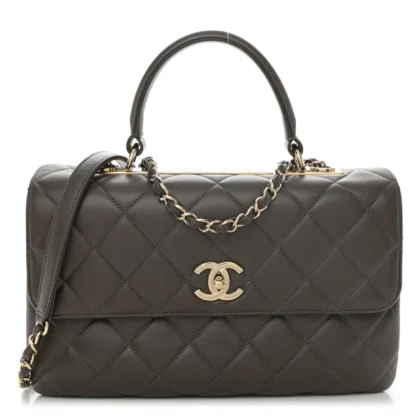 CHANEL TRENDY CC FLAP MEDIUM IN DARK KHAKI LAMBSKIN