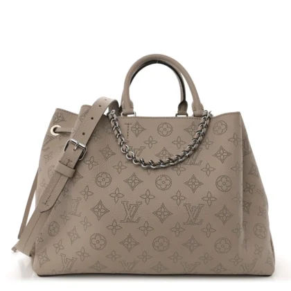 LOUIS VUITTON BELLA TOTE MM GALET MAHINA LEATHER SILVER HARDWARE