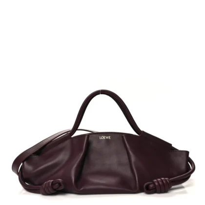 LOEWE PASEO BAG SMALL BURGUNDY SHINY NAPPA CALFSKIN LEATHER