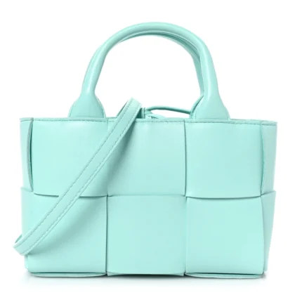 BOTTEGA VENETA MAXI INTRECCIO CANDY ARCO TOTE CELADON LAMBSKIN LEATHER