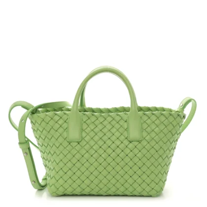 BOTTEGA VENETA MINI INTRECCIATO CABAT LIGHT GREEN NAPPA LEATHER