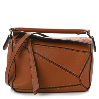 LOEWE PUZZLE BAG MINI TAN CALFSKIN LEATHER