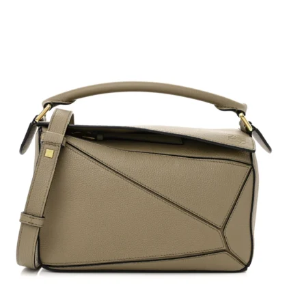LOEWE PUZZLE BAG SMALL ARTICHOKE GREEN CALFSKIN LEATHER