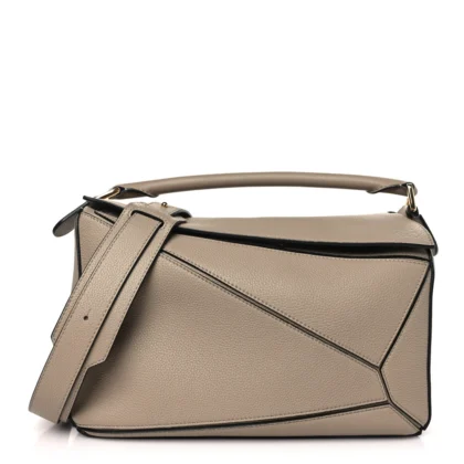 LOEWE PUZZLE BAG MEDIUM SAND CALFSKIN LEATHER