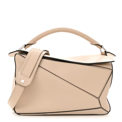 LOEWE PUZZLE BAG MEDIUM ASH CALFSKIN LEATHER