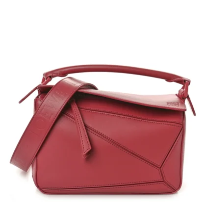 LOEWE PUZZLE BAG SMALL PLUMROSE SATIN CALFSKIN LEATHER INCOGNITO HARDWARE