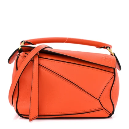 LOEWE PUZZLE BAG MINI ORANGE CALFSKIN LEATHER