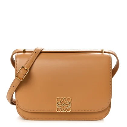 LOEWE GOYA BAG MINI WARM DESERT SILK CALFSKIN LEATHER GOLD HARDWARE