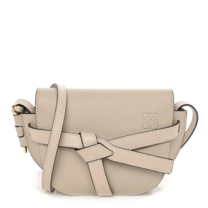 LOEWE GATE CROSSBODY BAG MINI LIGHT OAT GRAINED CALFSKIN LEATHER