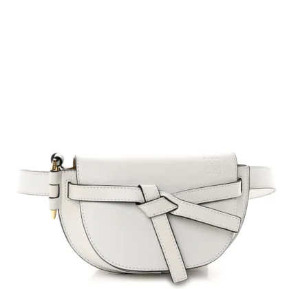 LOEWE GATE BELT BAG MINI KAOLIN CALFSKIN LEATHER GOLD HARDWARE
