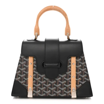 GOYARD SAIGON PM BLACK GOYARDINE CANVAS SILVER HARDWARE