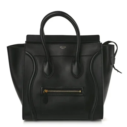CELINE MINI LUGGAGE BAG BLACK SMOOTH CALFSKIN LEATHER
