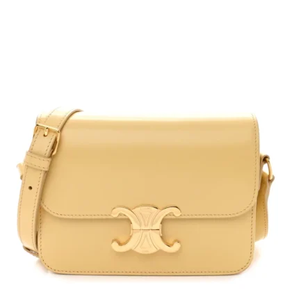 CELINE SMALL TEEN TRIOMPHE BAG POLLEN SHINY CALFSKIN LEATHER GOLD HARDWARE
