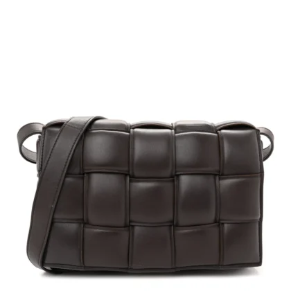 BOTTEGA VENETA MAXI INTRECCIATO PADDED CASSETTE CROSSBODY BAG FONDENTE NAPPA LEATHER