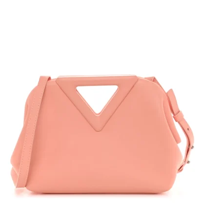 BOTTEGA VENETA SMALL THE POINT TRIANGLE BAG PEACHY CALFSKIN LEATHER INCOGNITO HARDWARE
