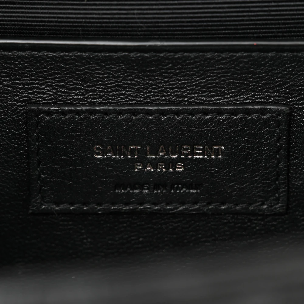 SAINT LAURENT MEDIUM SATCHEL BLACK TRIQUILT MONOCHROME MONOGRAM GRAIN DE POUDRE TEXTURED MIXED MATELASSE LEATHER BLACK HARDWARE - Image 2