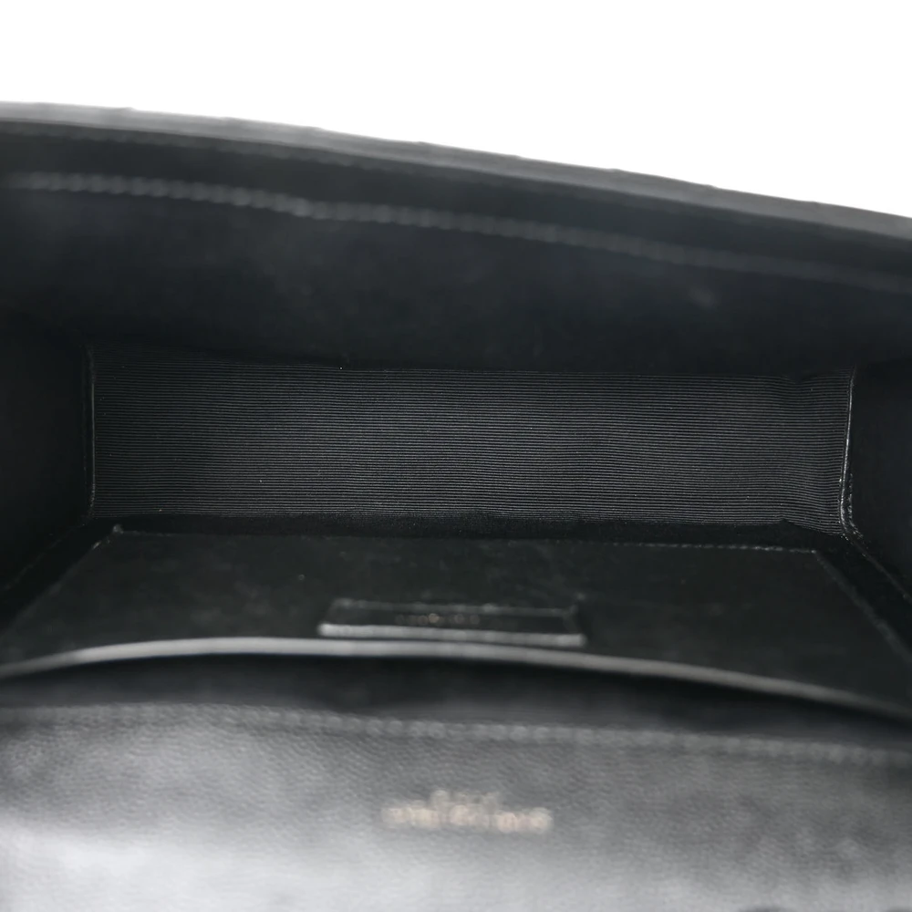 SAINT LAURENT MEDIUM SATCHEL BLACK TRIQUILT MONOCHROME MONOGRAM GRAIN DE POUDRE TEXTURED MIXED MATELASSE LEATHER BLACK HARDWARE - Image 7