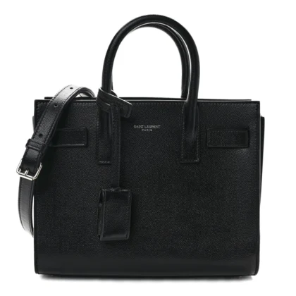 SAINT LAURENT NANO SAC DE JOUR BLACK GRAINED CALFSKIN LEATHER