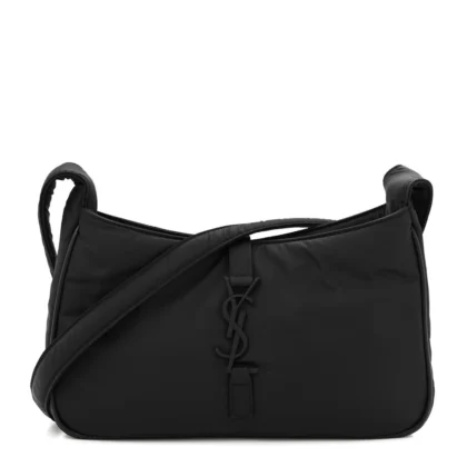 SAINT LAURENT MEDIUM LE 5 ?? 7 HOBO BLACK ECONYL NYLON BLACK HARDWARE