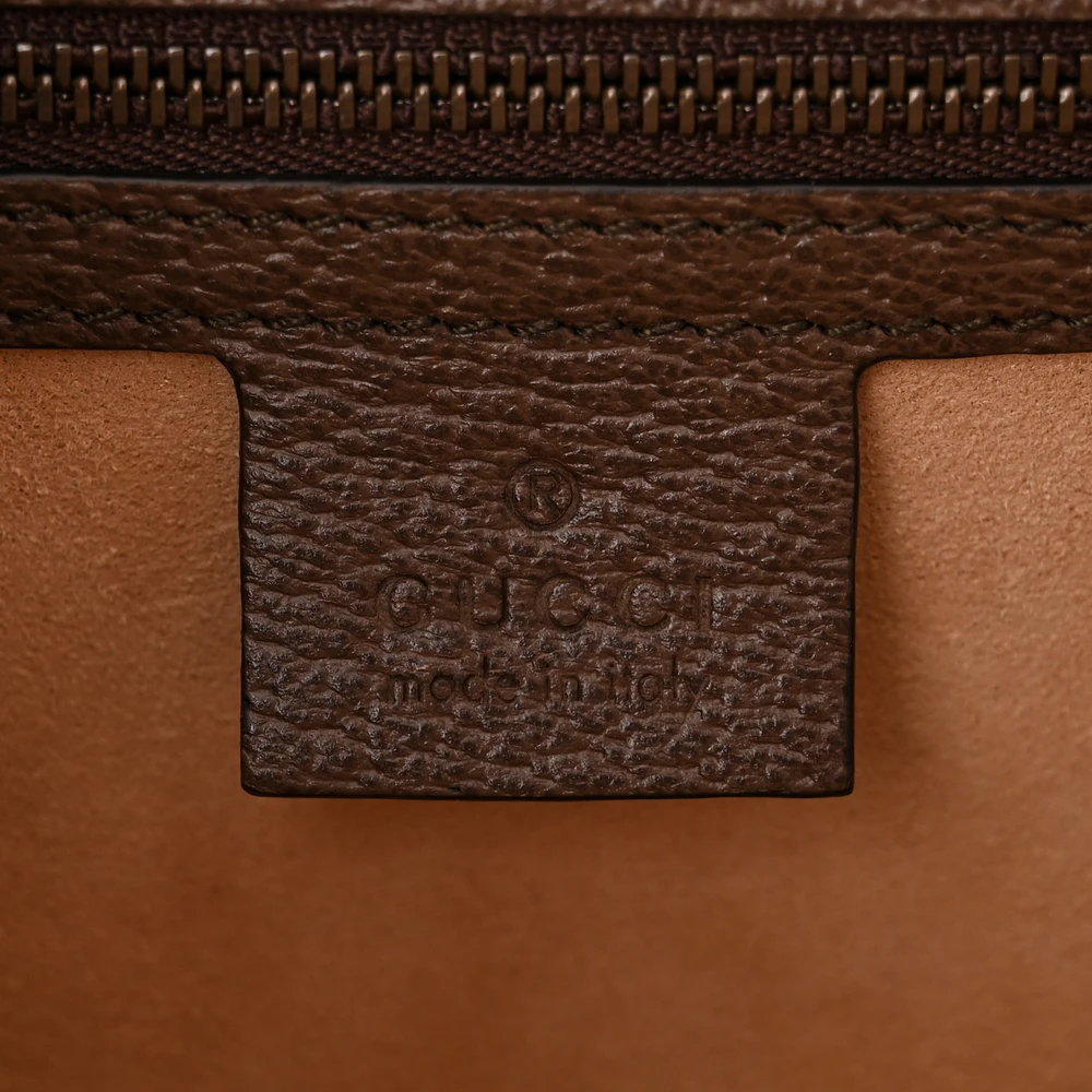 GUCCI SMALL WEB OPHIDIA PADLOCK TOP HANDLE BAG BEIGE / EBONY / NEW ACERO GG SUPREME MONOGRAM CANVAS & TEXTURED DOLLAR CALFSKIN LEATHER AGED GOLD HARDWARE - Image 2